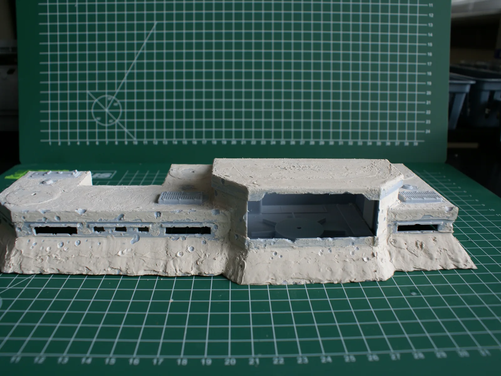 The assembled fort on the cutting mat